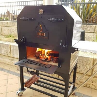 Products | JAGRD “Black Beauty” BBQ Smoker – Wood Fired Oven (2 shelf)