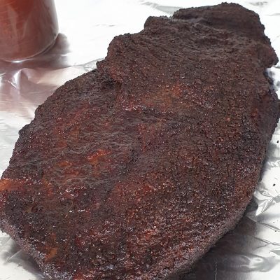 Brisket Bark nicely set and ready to wrap through the stall...
